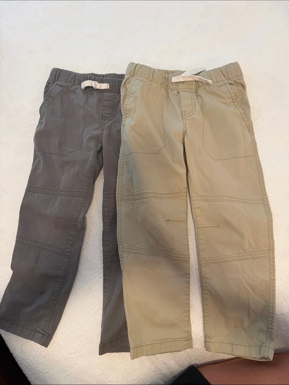 Boys size 5 cat & jack pull on pants khaki and grey bundle